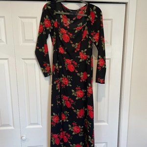 ASOS DESIGN square neck midi skater dress in floral print